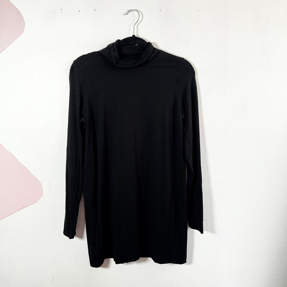 J. Jill Luxe Supima Turtleneck Top Women's‎ Small Black Long Sleeve